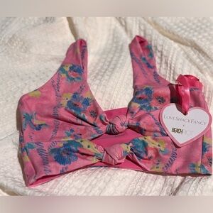 LoveShackFancy x Beach Riot Pink Floral Bikini Top BNWT SIZE S